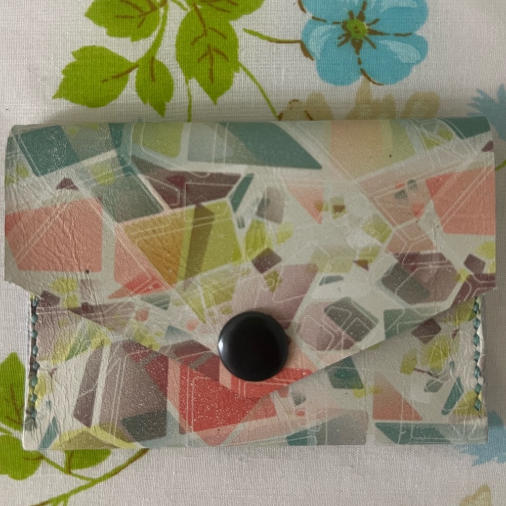 Hand Crafted Multicolor Abstract Wallet - Picture 1 of 5
